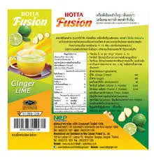 Kjøp HOTTA Fusion Ginger Lime Flavor 10-Sachets, 100g på nett - Fodda.no Asiatiske nettbutikk