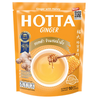 Kjøp HOTTA Intant Ginger with Honey Drink 10-sachets, 180g på nett - Fodda.no Asiatiske nettbutikk