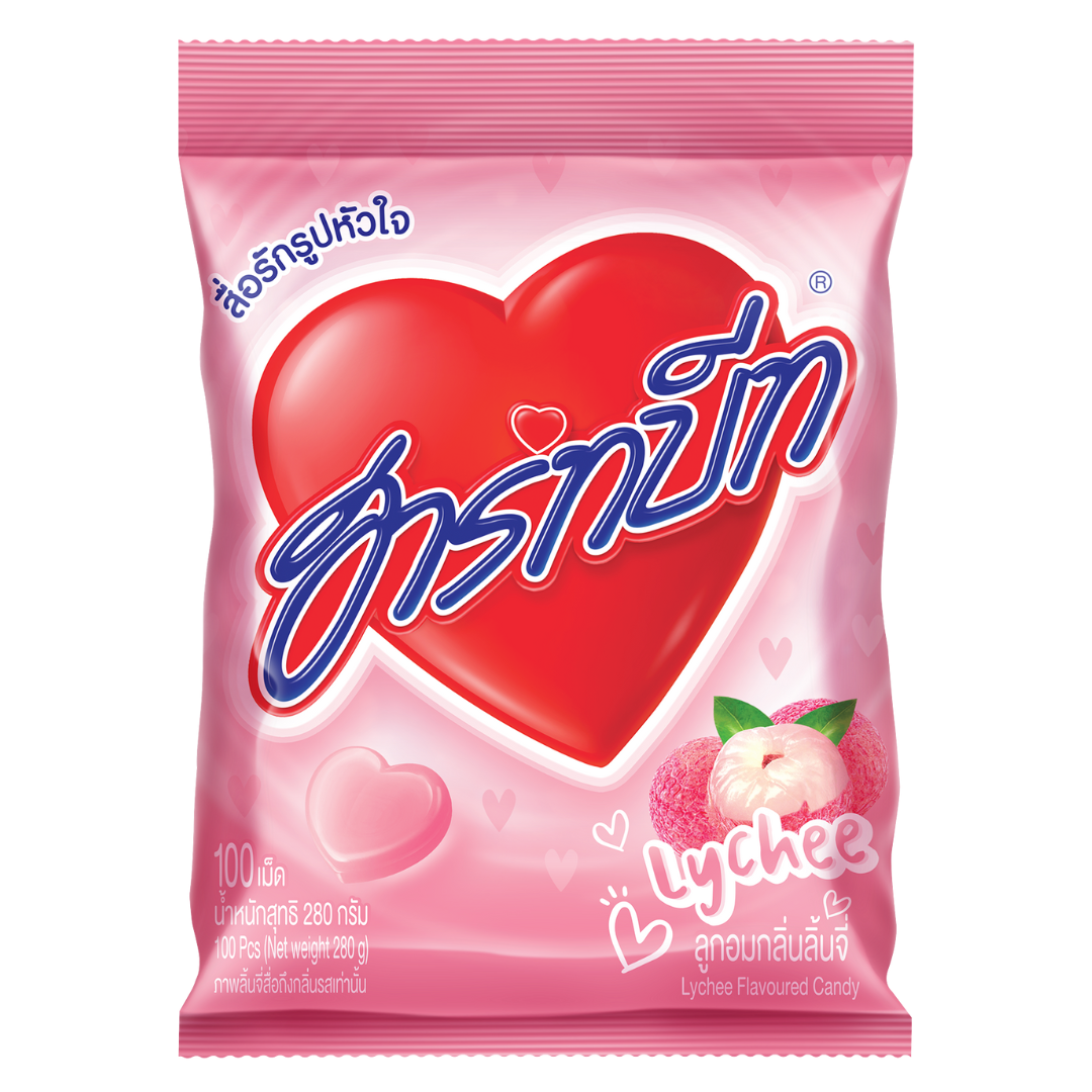 Kjøp HeartBeat Jumbo Lychee Flavored Candy 100pcs, 280g på nett - Fodda.no Asiatiske nettbutikk