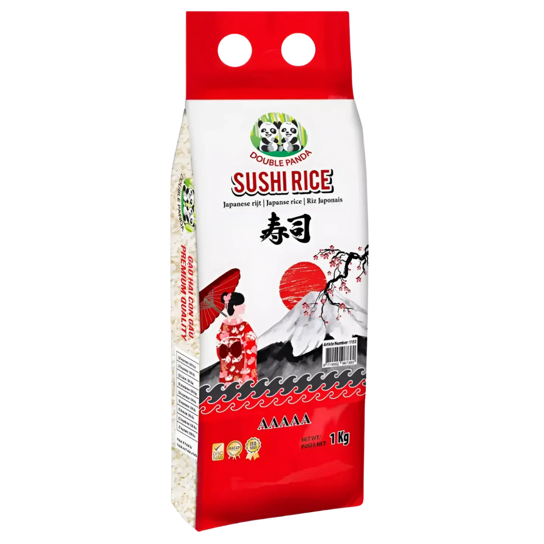 Kjøp Japanske Sushi Ris - Double Panda, 1kg på nett - Fodda.no Asiatiske nettbutikk