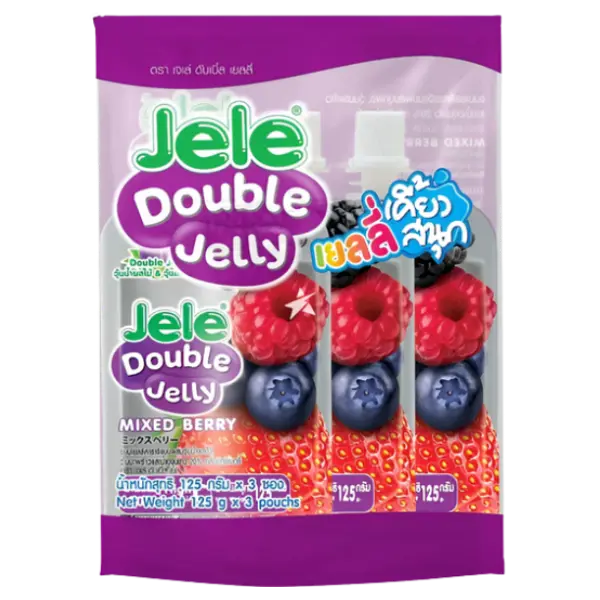 Kjøp Jele Double jelly Mixed Berry, 3x125g på nett - Fodda.no Asiatiske nettbutikk