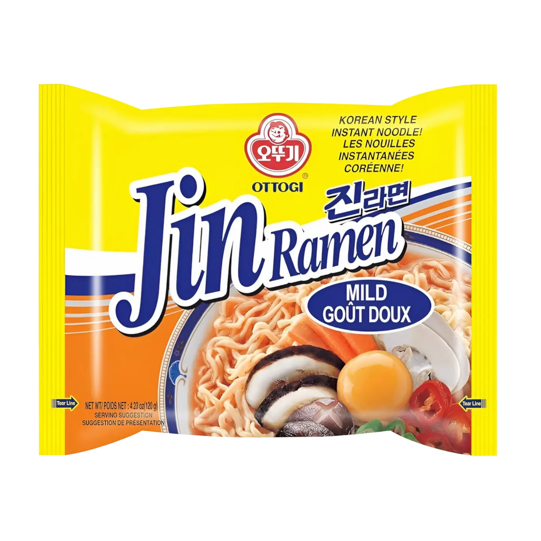 Kjøp Jin Ramen Mid Korean Instant Noodles, 600g (5x120g) på nett - Fodda.no Asiatiske nettbutikk