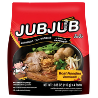 Kjøp JubJub Instant Rice Vermicelli with Spicy Soup, 4x110g på nett - Fodda.no Asiatiske nettbutikk
