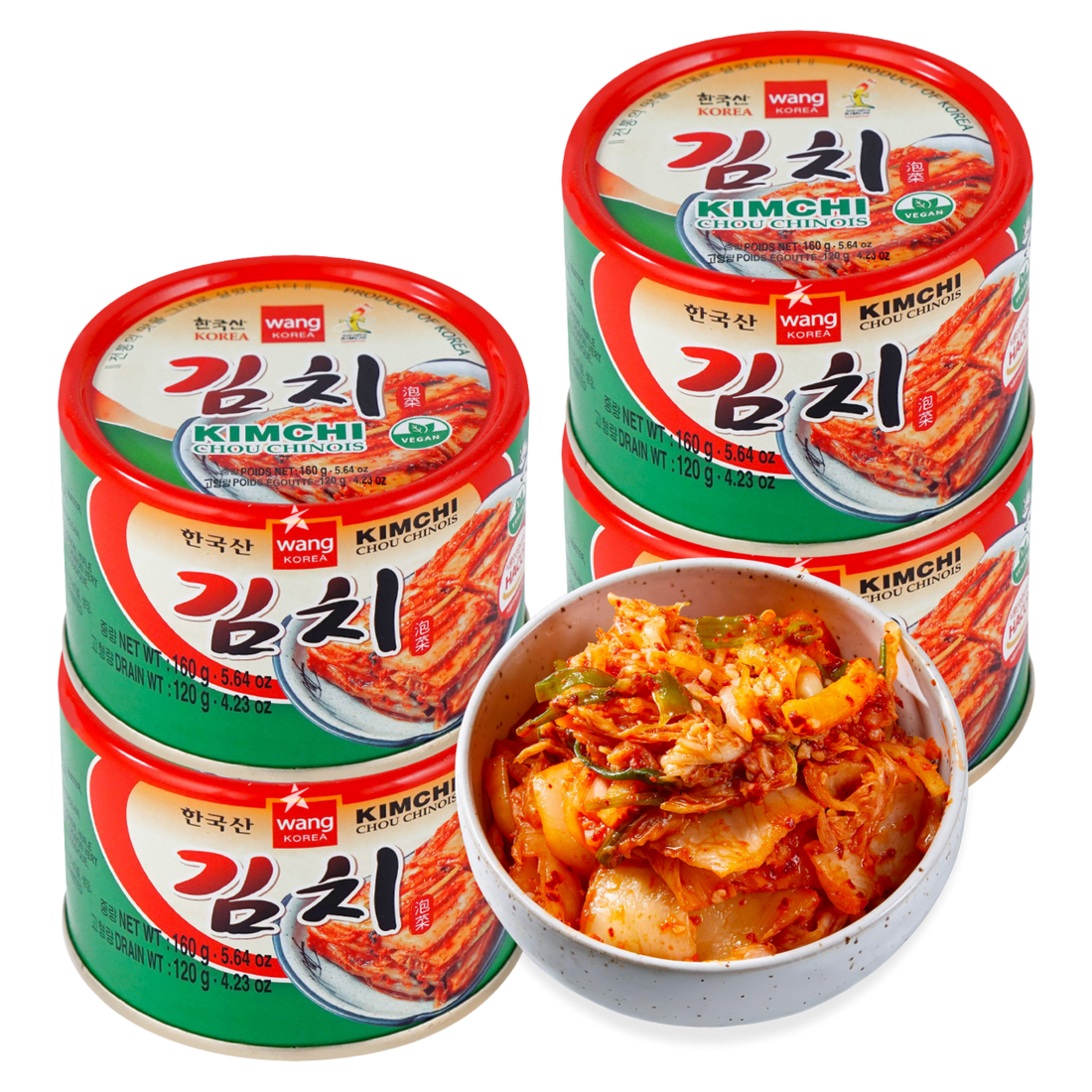 Kjøp 4stk. Wang Koreansk Kimchi av Kinakål, 4x160g på nett - Fodda.no Asiatisk Nettbutikk - Rask levering i hele Norge