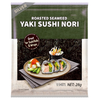 Kjøp Arpo Roasted Seaweed Yaki Sushi Nori Silver 10-sheets, 28g på nett - Fodda.no Asiatisk Nettbutikk - Rask levering i hele Norge