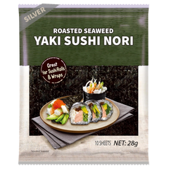 Kjøp Arpo Roasted Seaweed Yaki Sushi Nori Silver 10-sheets, 28g på nett - Fodda.no Asiatisk Nettbutikk - Rask levering i hele Norge