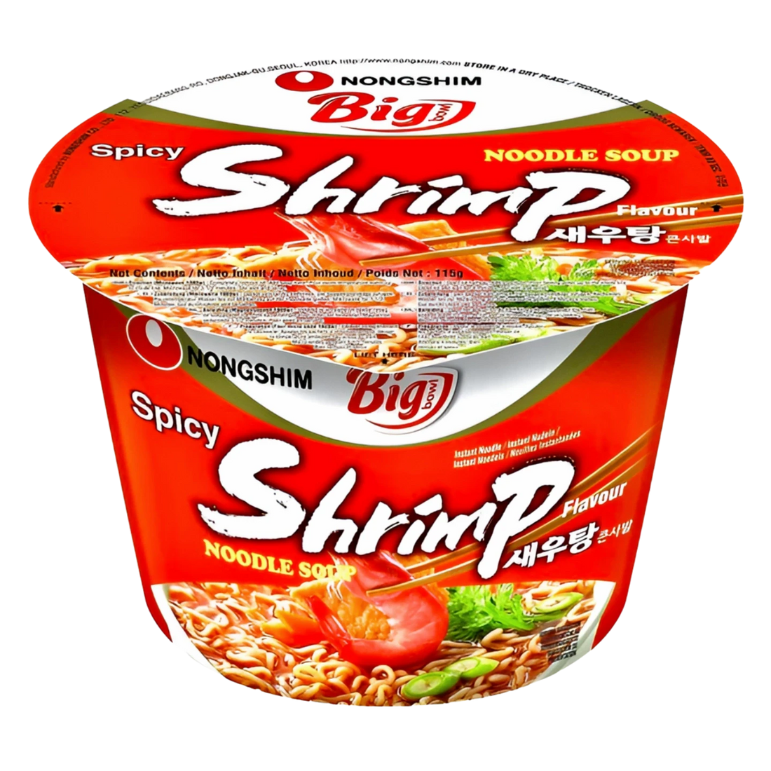 Kjøp Big Bowl Spicy Shrimp Flavour Noodle - Nongshim, 115g - Fodda.no Asiatisk Nettbutikk - Rask levering i hele Norge