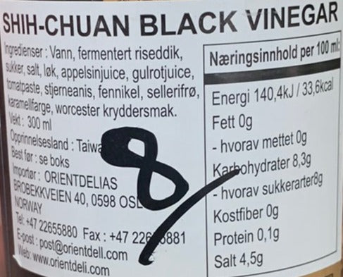 Kjøp Black Vinegar - Shih-Chuan, 300ml - Fodda.no Asiatisk Nettbutikk - Rask levering i hele Norge