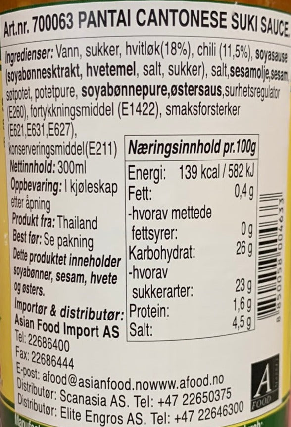 Kjøp Cantonese Suki Sauce - Pantai, 300ml - Fodda.no Asiatisk Nettbutikk - Rask levering i hele Norge