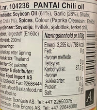 Kjøp Chili Oil - Pantai, 200ml - Fodda.no Asiatisk Nettbutikk - Rask levering i hele Norge