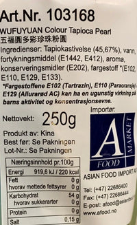 Kjøp Colour Tapioca Pearl - WuFuYuan, 250g - Fodda.no Asiatisk Nettbutikk - Rask levering i hele Norge