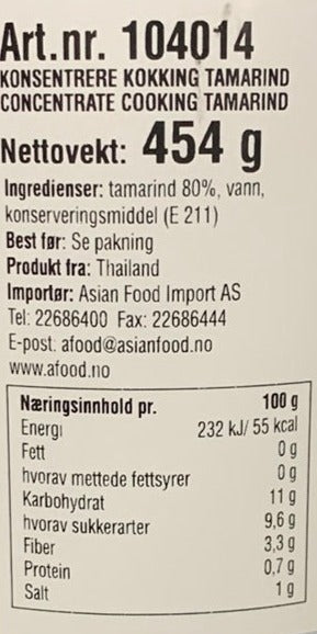 Kjøp Concentrate Cooking Tamarind Paste, 454g - Fodda.no Asiatisk Nettbutikk - Rask levering i hele Norge