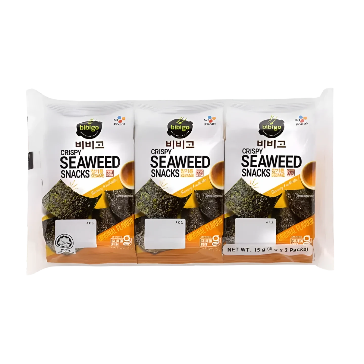 Kjøp Crispy Seaweed Snacks  Teriyaki - Bibigo, 3x5g på nett - Fodda.no Asiatisk Nettbutikk - Rask levering i hele Norge