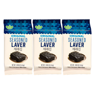 Kjøp Delief Seasoned Laver Snack - Original 3-pakning, 3x4.5g på nett - Fodda.no Asiatisk Nettbutikk - Rask levering i hele Norge