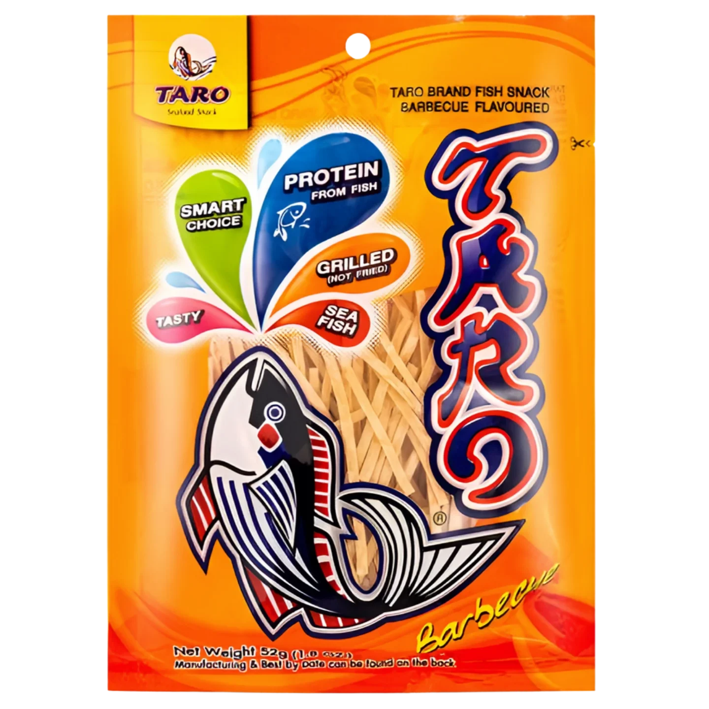 Kjøp Fish Snack Barbecue Flavor - Taro, 52g - Fodda.no Asiatisk Nettbutikk - Rask levering i hele Norge