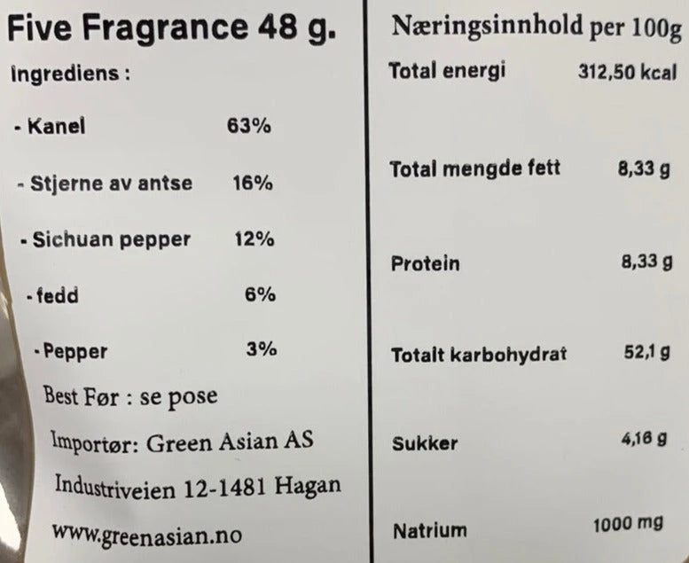 Kjøp Five Fragrance - Pookaw, 48g - Fodda.no Asiatisk Nettbutikk - Rask levering i hele Norge