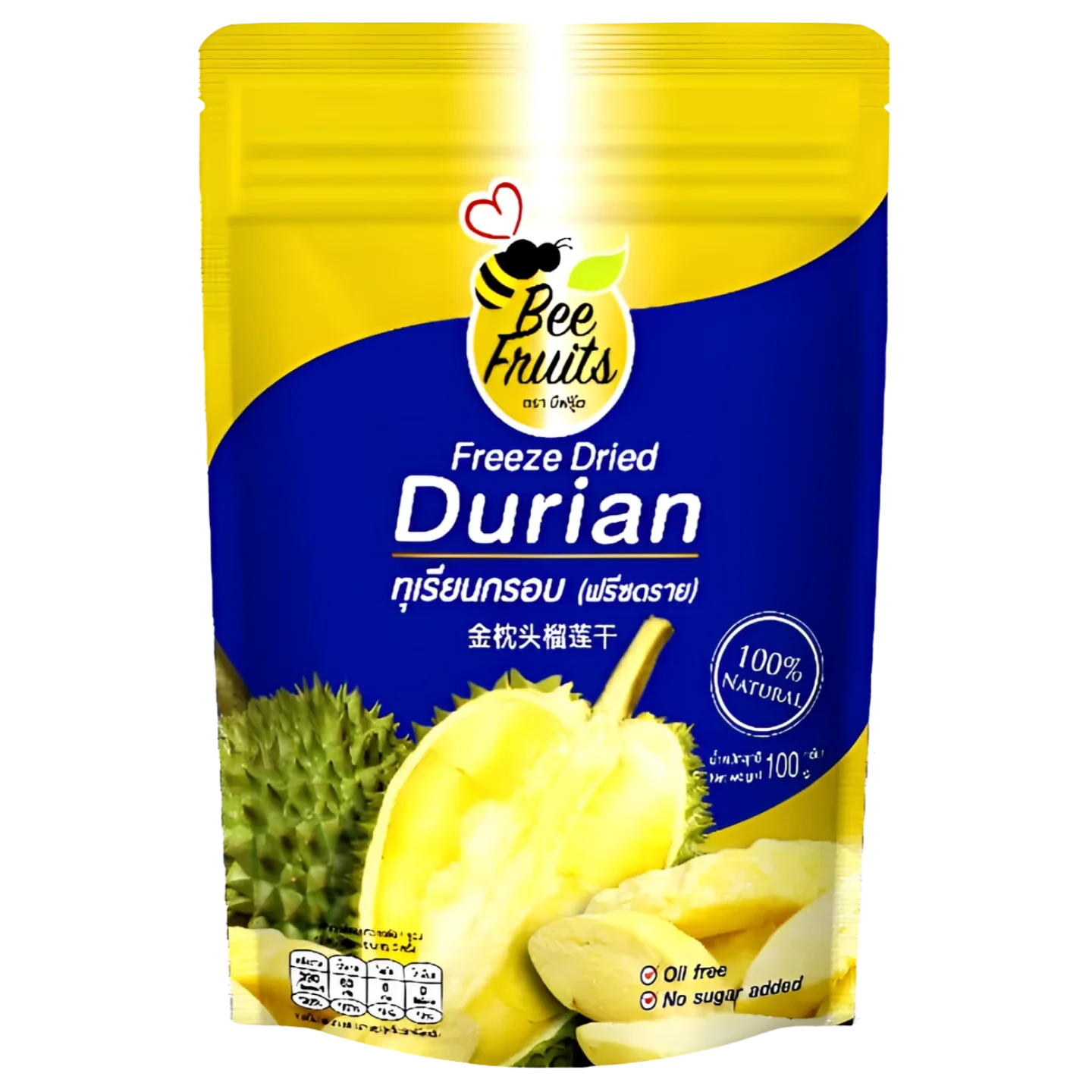 Kjøp Freeze Dried Durian - Bee Fruits, 50g - Fodda.no Asiatisk Nettbutikk - Rask levering i hele Norge