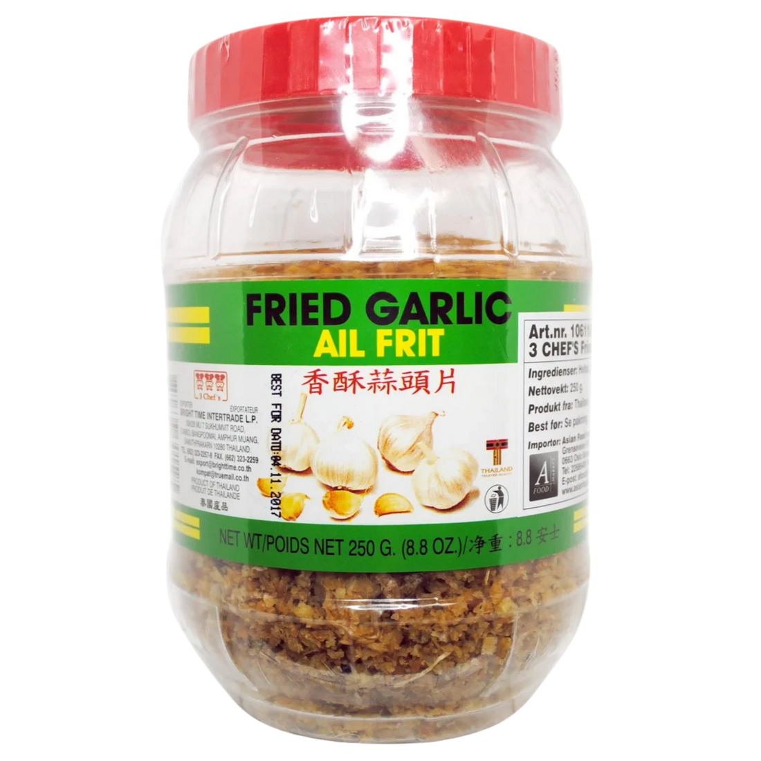 Kjøp Fried Garlic - 3 Chef’s,250g - Fodda.no Asiatisk Nettbutikk - Rask levering i hele Norge