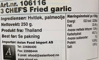 Kjøp Fried Garlic - 3 Chef’s,250g - Fodda.no Asiatisk Nettbutikk - Rask levering i hele Norge