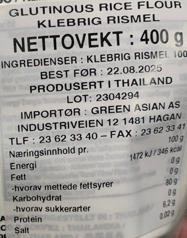 Kjøp Glutinous Rice Flour - Cock Brand, 400g - Fodda.no Asiatisk Nettbutikk - Rask levering i hele Norge