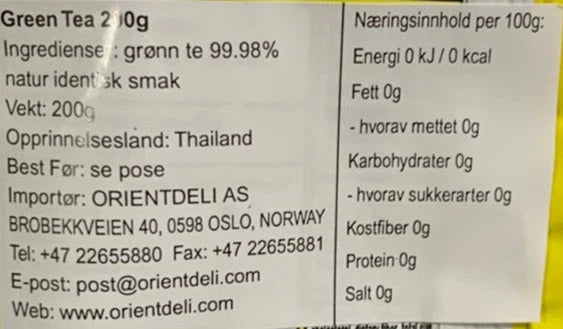 Kjøp Green Tea - Chatramue, 200g - Fodda.no Asiatisk Nettbutikk - Rask levering i hele Norge