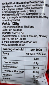 Kjøp Grilled Pork Seasoning Powder - Easy Food, 125g - Fodda.no Asiatisk Nettbutikk - Rask levering i hele Norge