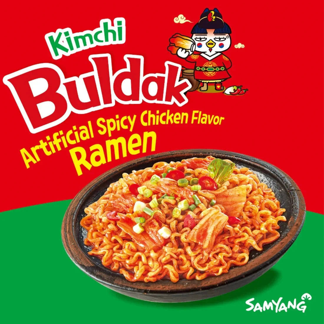 Kjøp Hot Chicken Flavor Kimchi Ramen - Samyang Buldak, 135g - Fodda.no Asiatisk Nettbutikk - Rask levering i hele Norge