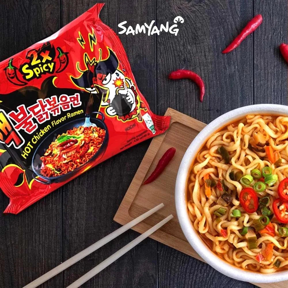 Kjøp Hot Chicken Flavor Ramen 2x Spicy - Samyang Buldak,140g - Fodda.no Asiatisk Nettbutikk - Rask levering i hele Norge