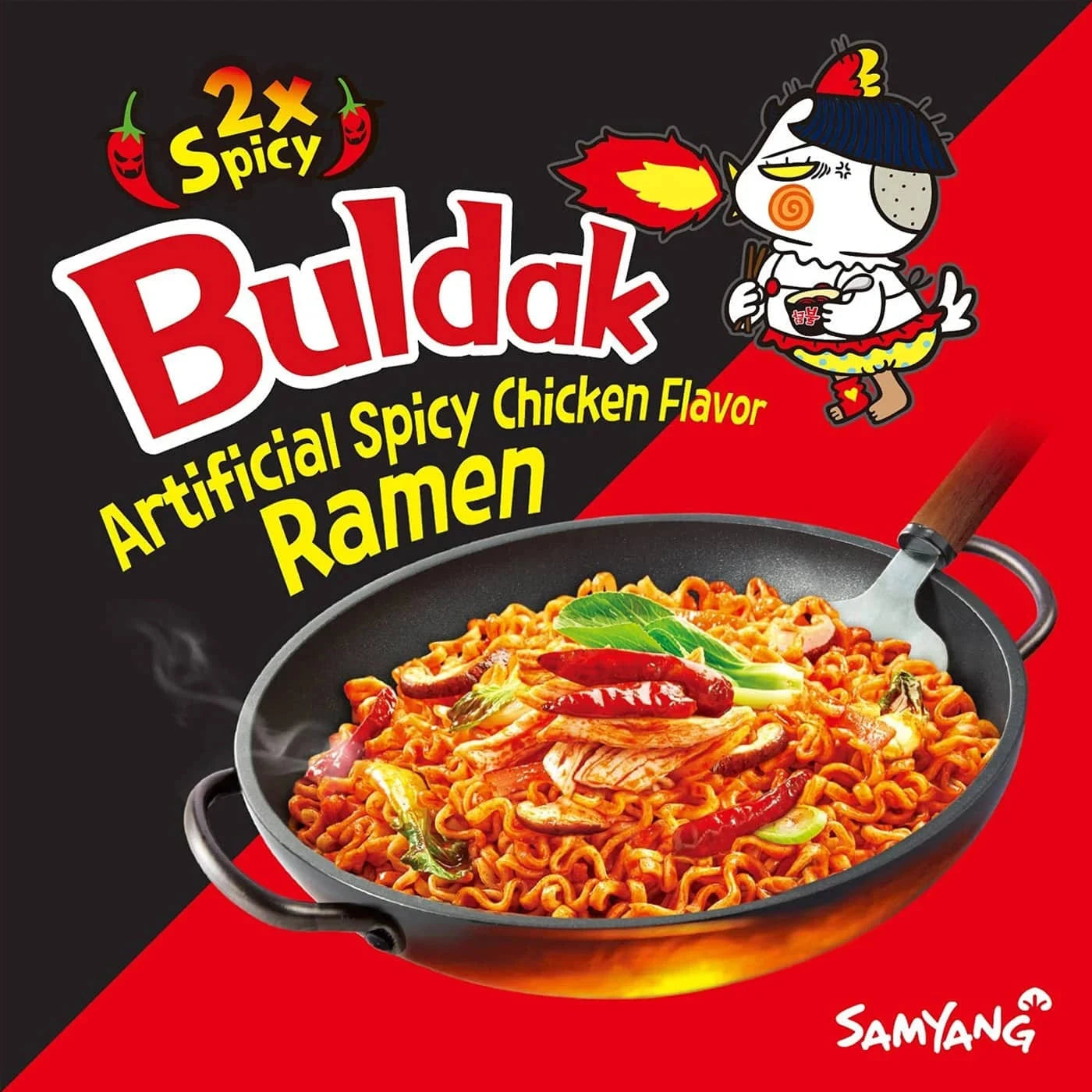 Kjøp Hot Chicken Flavor Ramen 2x Spicy - Samyang Buldak,140g - Fodda.no Asiatisk Nettbutikk - Rask levering i hele Norge