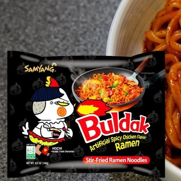 Kjøp Hot Chicken Flavor Ramen - Samyang, 140g - Fodda.no Asiatisk Nettbutikk - Rask levering i hele Norge