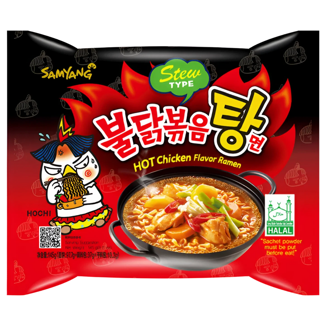 Kjøp Hot Chicken Flavor Stew Ramen - Samyang Buldak, 145g - Fodda.no Asiatisk Nettbutikk - Rask levering i hele Norge