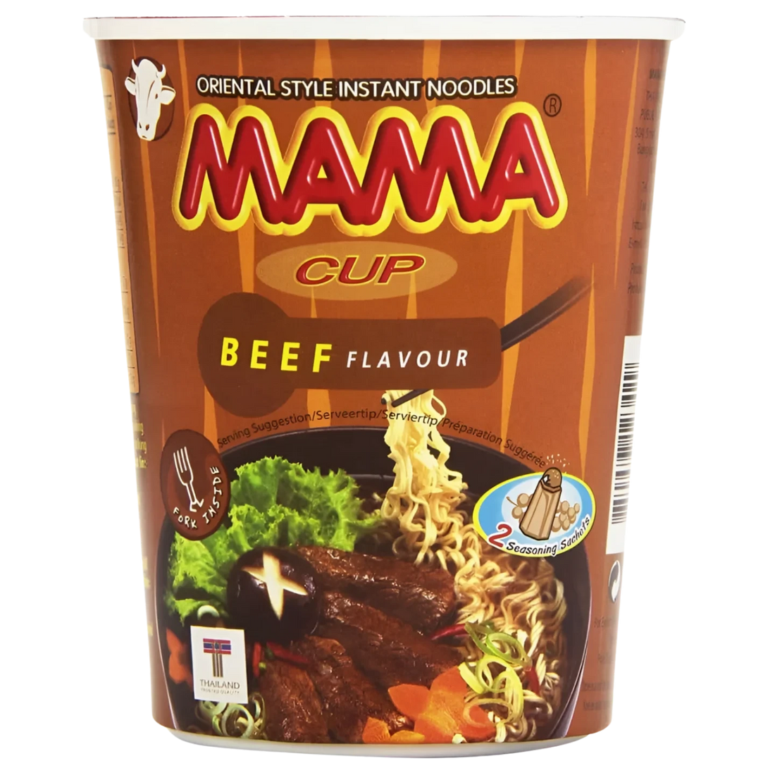 Kjøp Instant Cup Noodle Beef Flavour - MAMA, 70g - Fodda.no Asiatisk Nettbutikk - Rask levering i hele Norge