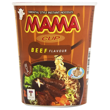 Kjøp Instant Cup Noodle Beef Flavour - MAMA, 70g - Fodda.no Asiatisk Nettbutikk - Rask levering i hele Norge