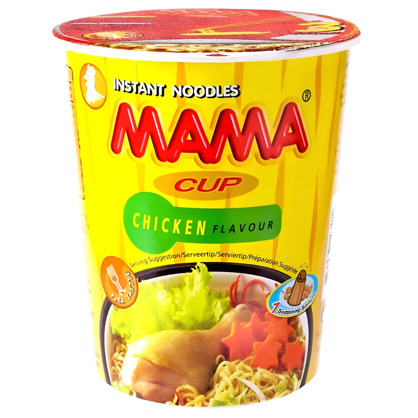 Kjøp Instant Cup Noodle Chicken Flavour - MAMA, 70g - Fodda.no Asiatisk Nettbutikk - Rask levering i hele Norge