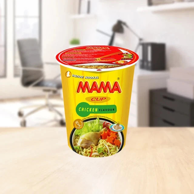 Kjøp Instant Cup Noodle Chicken Flavour - MAMA, 70g - Fodda.no Asiatisk Nettbutikk - Rask levering i hele Norge