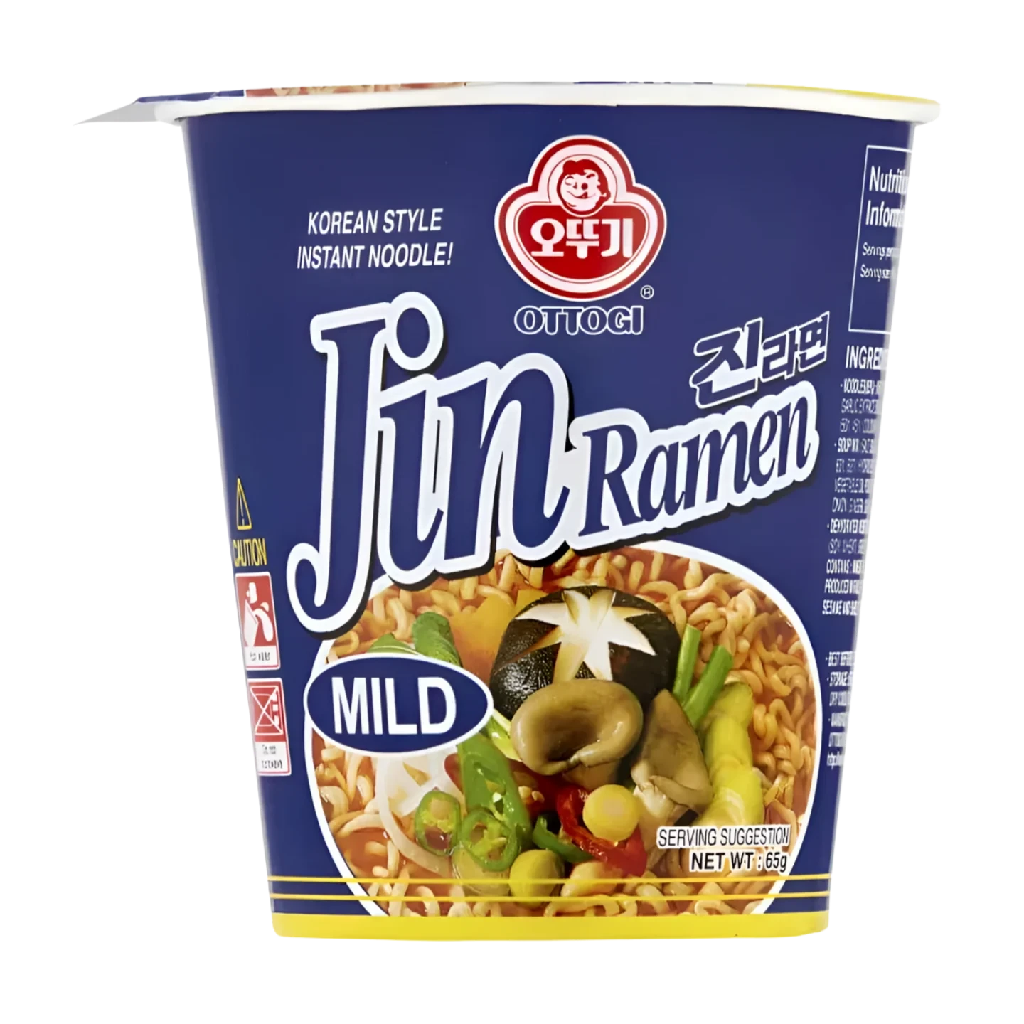 Kjøp Instant Cup Noodle Jin Ramen Mild - Ottogi, 65g - Fodda.no Asiatisk Nettbutikk - Rask levering i hele Norge