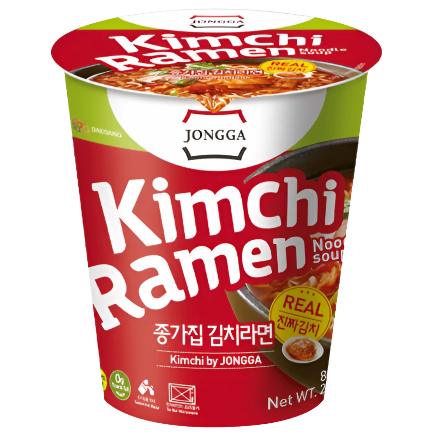 Kjøp Instant Cup Noodle Kimchi Ramen - Jongga, 82.5g - Fodda.no Asiatisk Nettbutikk - Rask levering i hele Norge