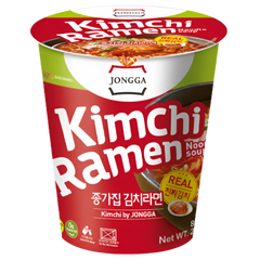 Kjøp Instant Cup Noodle Kimchi Ramen - Jongga, 82.5g - Fodda.no Asiatisk Nettbutikk - Rask levering i hele Norge