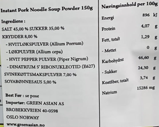 Kjøp Instant Pork Noodle Soup Powder - Gosto, 150g - Fodda.no Asiatisk Nettbutikk - Rask levering i hele Norge