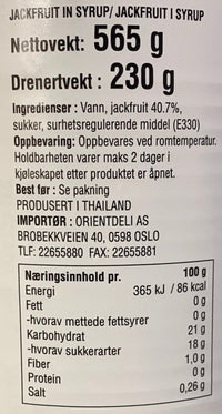 Kjøp Jackfruit In Syrup - Aroy-D, 565g - Fodda.no Asiatisk Nettbutikk - Rask levering i hele Norge