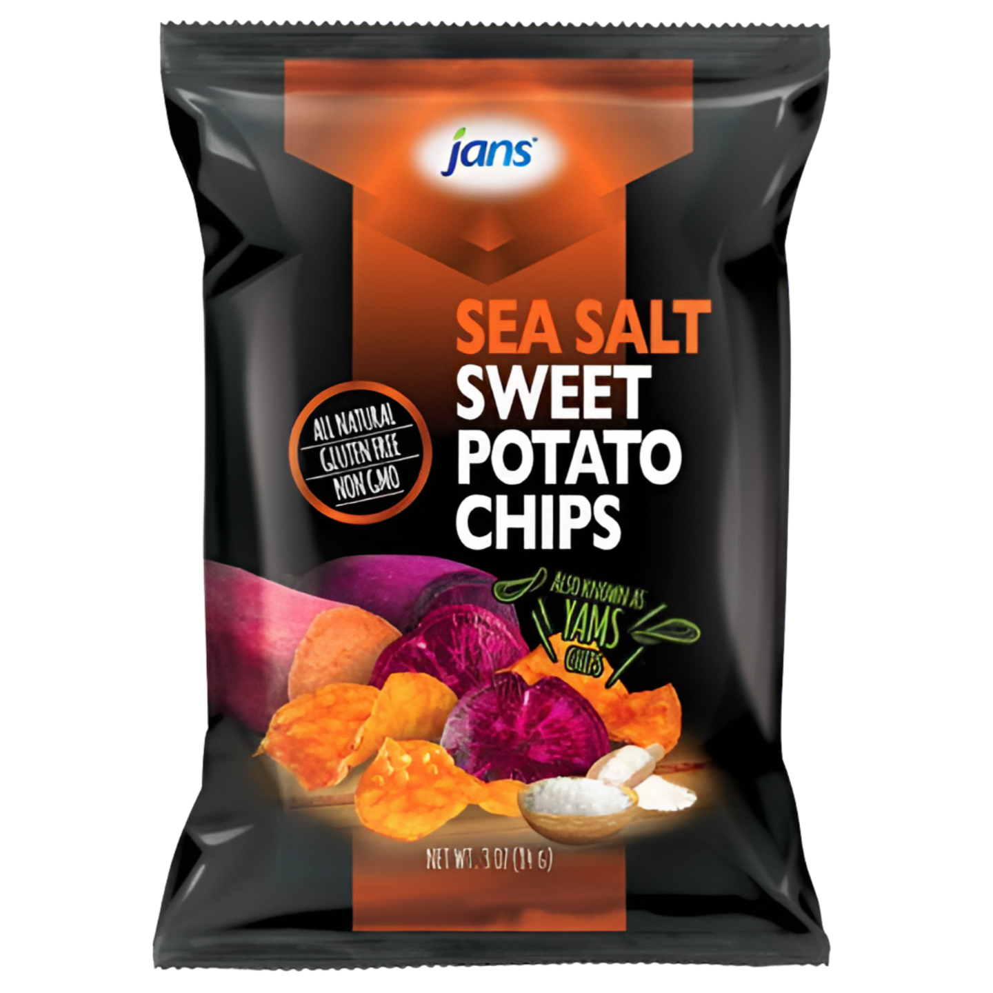 Kjøp Jans Sweet Potato Chips Sea Salt Flavor, 84g på nett - Fodda.no Asiatisk Nettbutikk - Rask levering i hele Norge