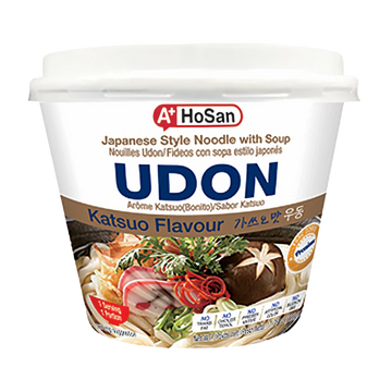 Kjøp Japanese Style Udon Noodle with Katsuo Flavour Soup Big Cup - A+HoSan, 220g - Fodda.no Asiatisk Nettbutikk - Rask levering i hele Norge