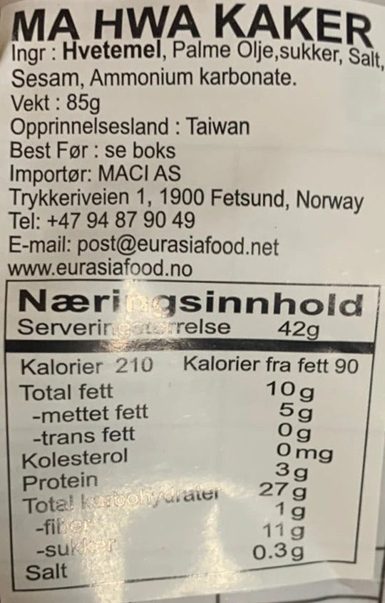 Kjøp Ma Hwa Cookies Dough Twist Cookies - Six Fortune, 85g (Datovarer) - Fodda.no Asiatisk Nettbutikk - Rask levering i hele Norge