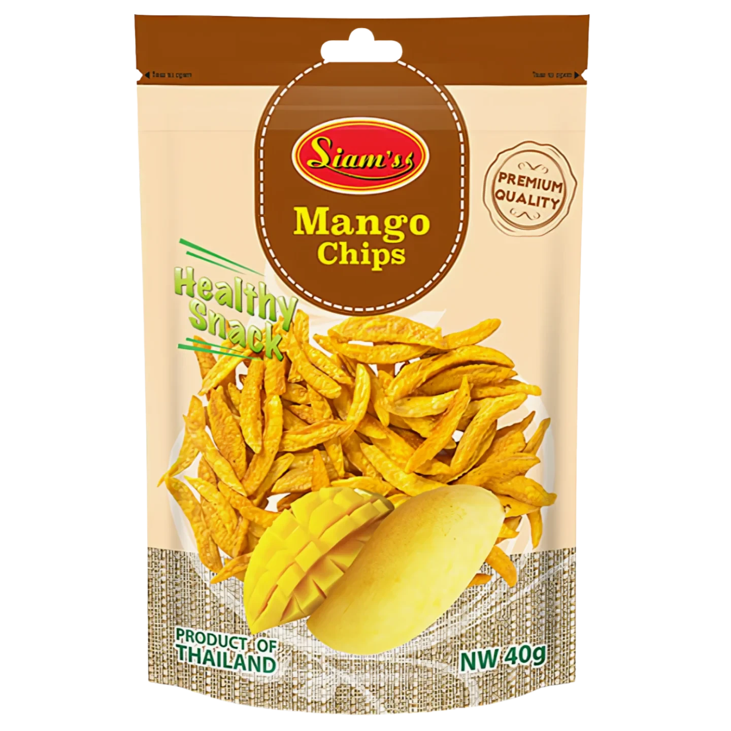 Kjøp Mango Chips - Siam’s, 40g - Fodda.no Asiatisk Nettbutikk - Rask levering i hele Norge