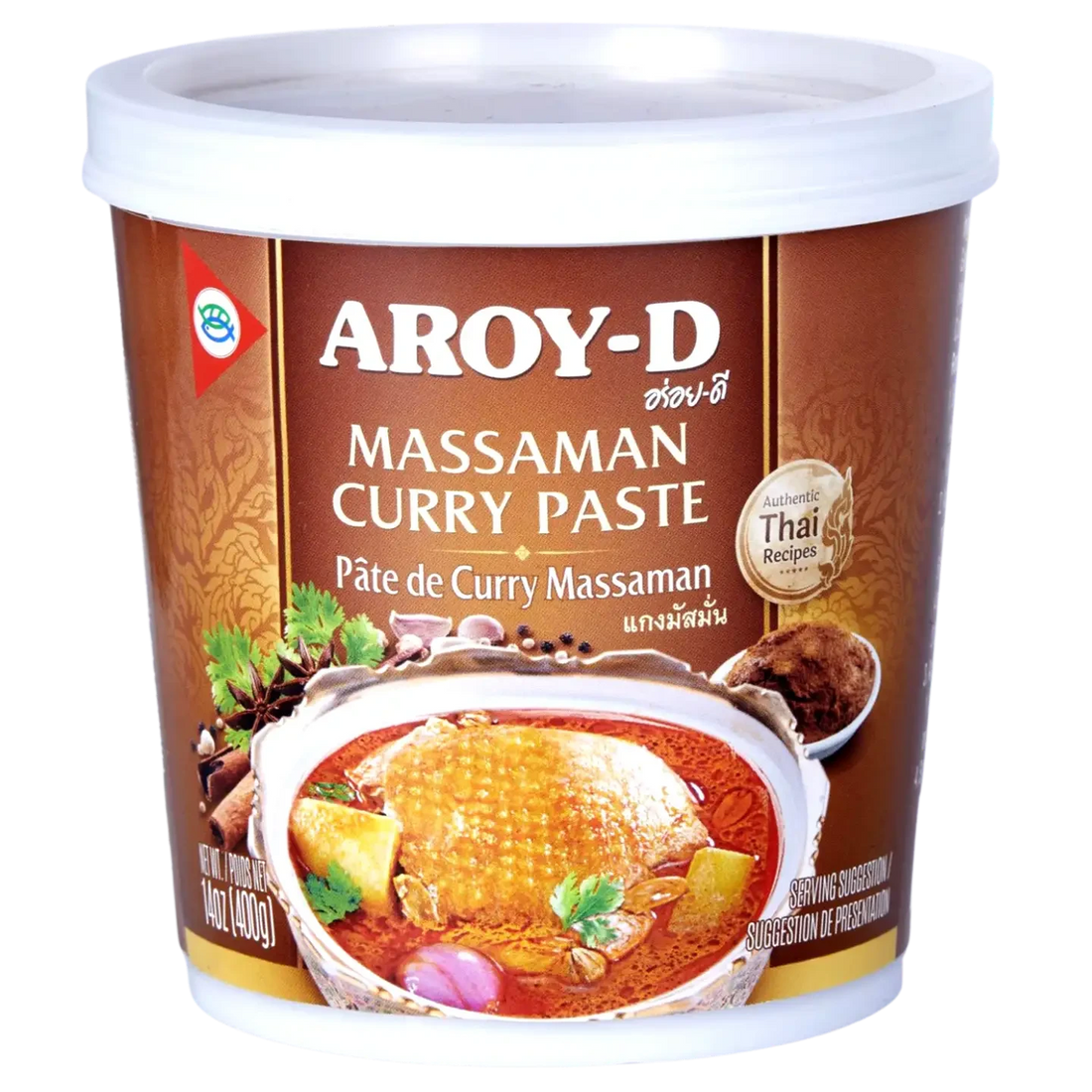 Kjøp Massaman Curry Paste - Aroy-D, 400g - Fodda.no Asiatisk Nettbutikk - Rask levering i hele Norge