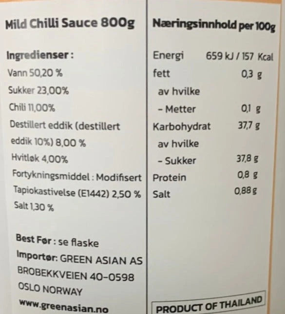 Kjøp Mild Chilli Sauce - Healthy Boy, 800g - Fodda.no Asiatisk Nettbutikk - Rask levering i hele Norge