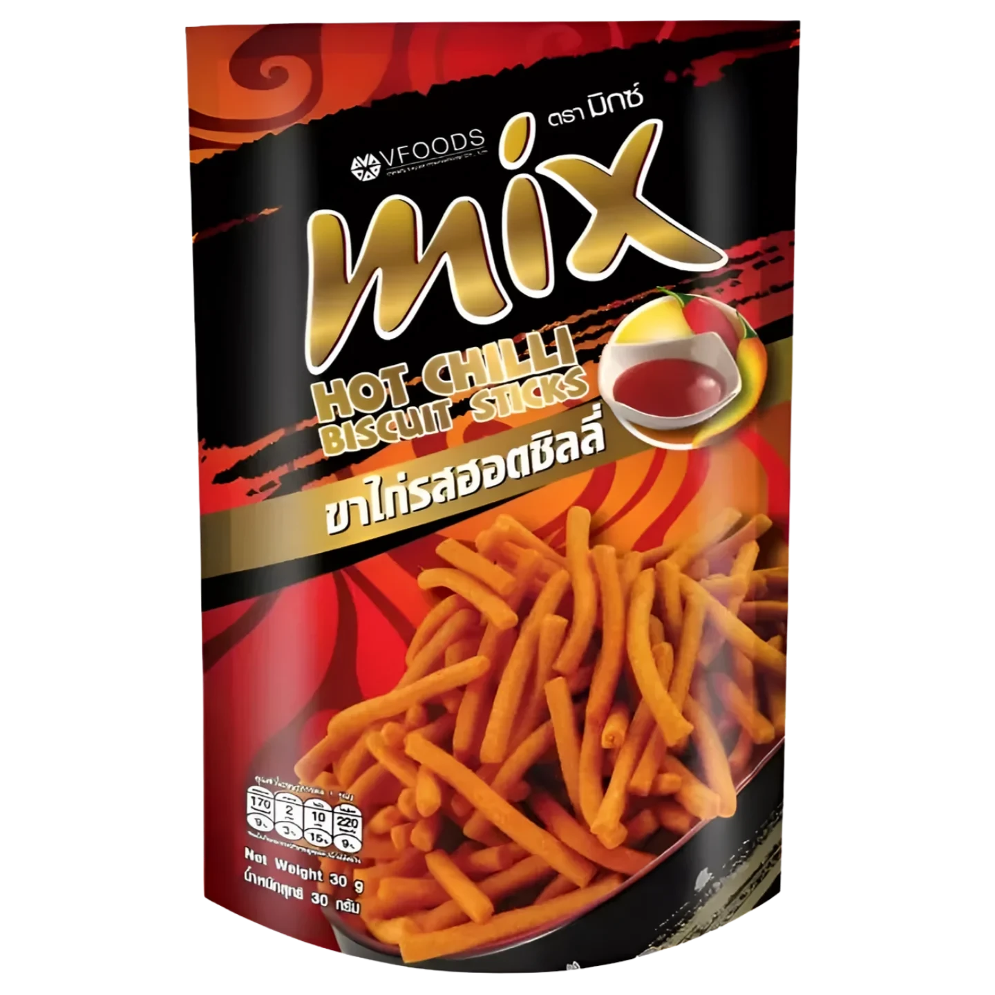 Kjøp Mix Hot Chilli Biscuits Sticks - VFoods, 50g - Fodda.no Asiatisk Nettbutikk - Rask levering i hele Norge