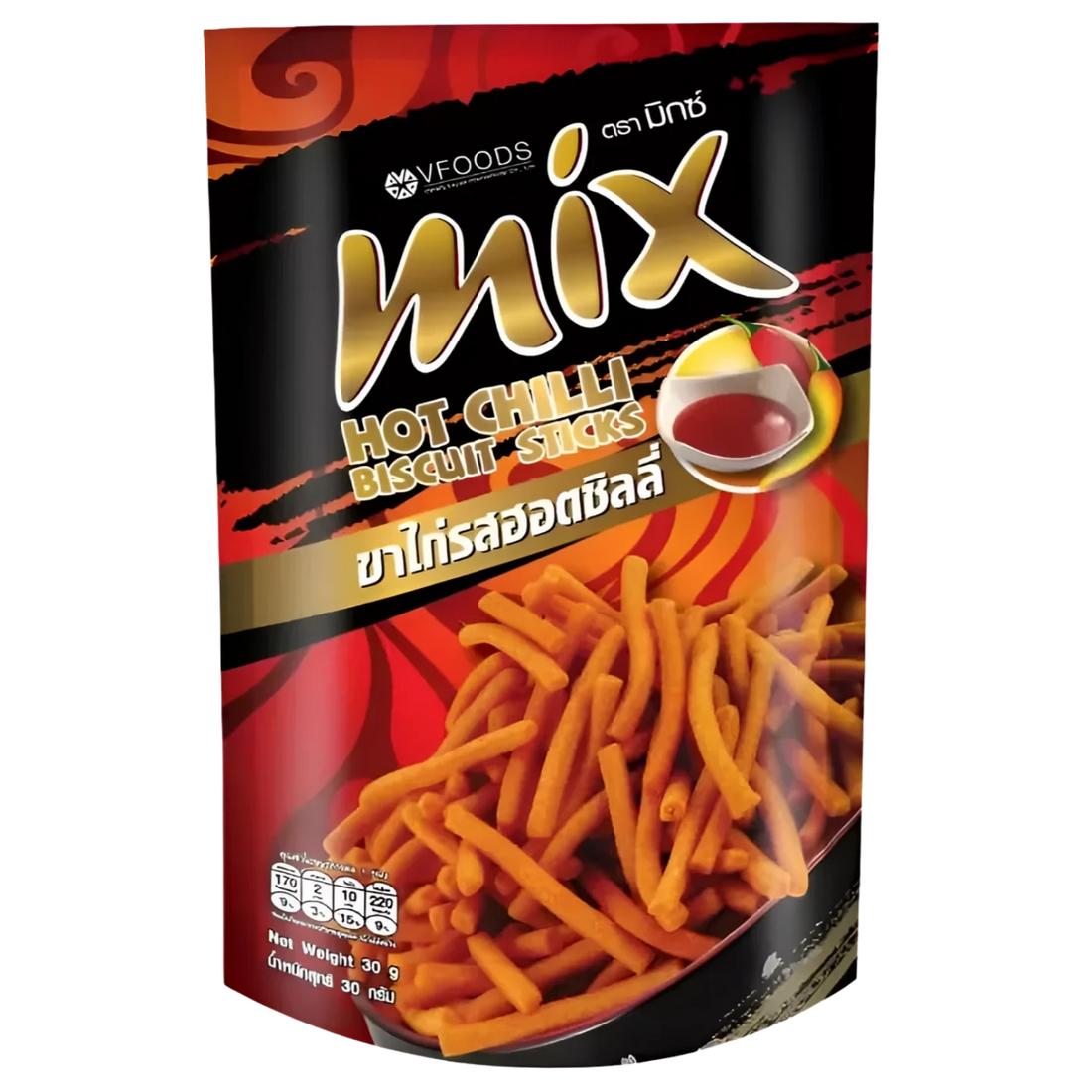 Kjøp Mix Hot Chilli Biscuits Sticks - VFoods, 50g - Fodda.no Asiatisk Nettbutikk - Rask levering i hele Norge