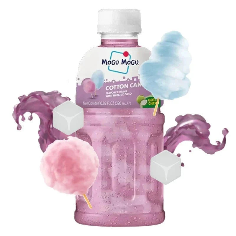 Kjøp Mogu Mogu Cotton Candy Flavour Drink with Nata De Coco, 320m på nett - Fodda.no Asiatisk Nettbutikk - Rask levering i hele Norge