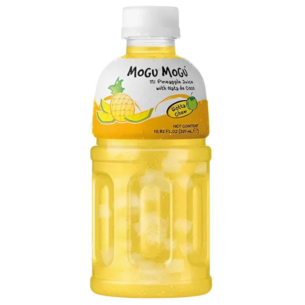 Kjøp Mogu Mogu Pineapple Flavour Drink with Nata De Coco, 320ml på nett - Fodda.no Asiatisk Nettbutikk - Rask levering i hele Norge